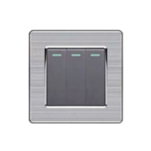 Bộ công tắt 3 nút nhấn 2 chiều cổ điển S2 series MÀU XÁM (C1A332)